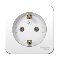 Розетка BLANCA наружная, с заземлением, без шторок, (тонкая), с изолирующей пластиной 16А, 250В, белый Systeme Electric BLNRA110111