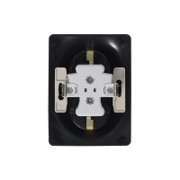 GLOSSA Розетка двойная с заземлением антрацит в сборе Systeme Electric GSL000724