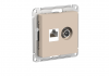 ATLASDESIGN РОЗЕТКА двойная ТВ + компьютерная RJ45, кат. 5Е, ПЕСОЧНЫЙ Systeme Electric ATN001289