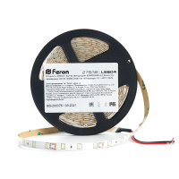 Лента светодиодная LEDх60/м 5м 4.8w/m 12в IP65 дневной FERON LS604 дневной 27638