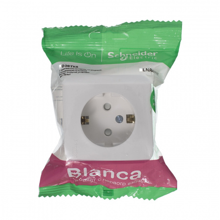 BLANCA Розетка наружная с заземлением со шторками и с изолирующей пластиной, 16А, 250В, белый Systeme Electric BLNRA011111