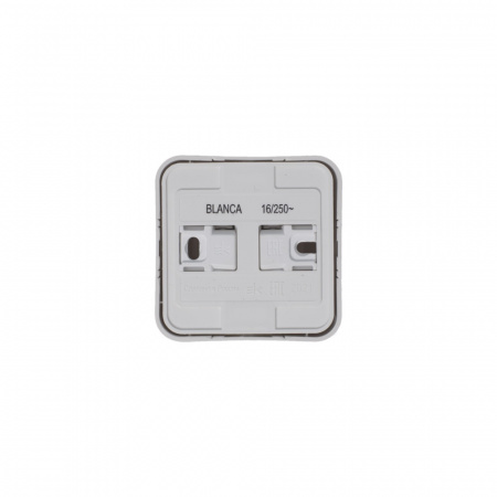 BLANCA Розетка наружная с заземлением со шторками и с изолирующей пластиной, 16А, 250В, белый Systeme Electric BLNRA011111