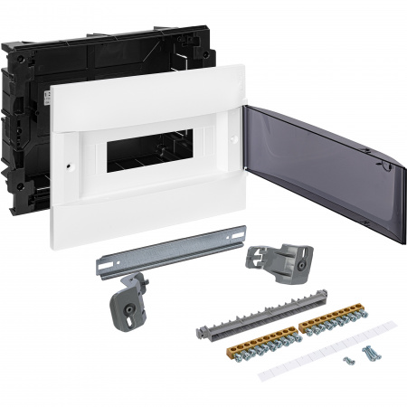 Practibox S Пластиковый щиток Встраиваемый (ЩРв-П) 1X12 Дымчатая дверь Legrand 135551