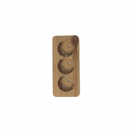 Розетка BLANCA наружная трехпостовая, с заземлением, со шторками, с изолирующей пластиной, 16А, 250В, ясень Systeme Electric BLNRA011315