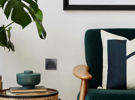 ETIKA Выключатель двухклавишный автоматические клеммы 10 AX 250 В антрацит Legrand 672602