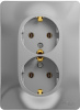 GLOSSA Розетка двойная с заземлением в сборе алюминий Systeme Electric GSL000324
