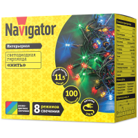 Гирлянда новогодняя светодиодная NGF-S01-100RGBY-10-11.5m-230-C8-G-IP20 Navigator Group 14020 21384