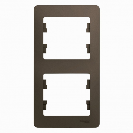 GLOSSA Рамка 2 поста вертикальная шоколад Systeme Electric GSL000806