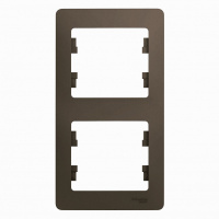 GLOSSA Рамка 2 поста вертикальная шоколад Systeme Electric GSL000806