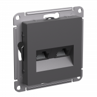 ATLASDESIGN РОЗЕТКА двойная компьютерная RJ45+RJ45, кат.5Е, механизм, БАЗАЛЬТ Systeme Electric ATN001485