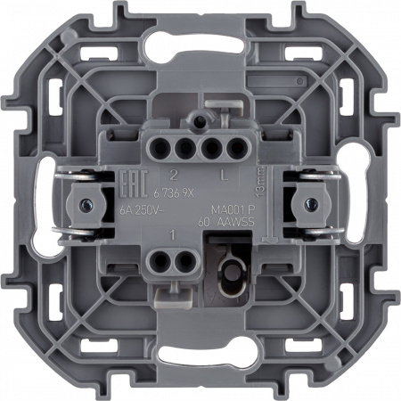673690 Переключатель без фиксации (кнопка) с Н.О./Н.З. контактом INSPIRIA 6 A 250 В~ белый Legrand 
