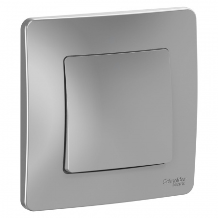 BLANCA скрытой установки одноклавишный выключатель (cх.1), 10A, 250B, алюминий Systeme Electric BLNVS010103