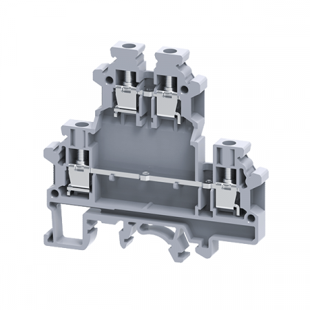 Клемма 2х-ярусная винтовая 4 кв.мм без перемычки OptiClip CDL-4-2L-I-серый КЭАЗ 289803