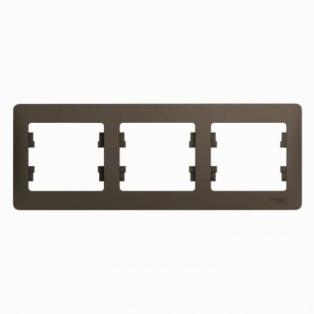 GLOSSA Рамка 3 поста горизонтальная шоколад Systeme Electric GSL000803