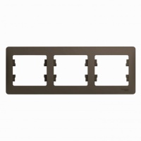 GLOSSA Рамка 3 поста горизонтальная шоколад Systeme Electric GSL000803