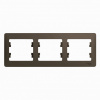 GLOSSA Рамка 3 поста горизонтальная шоколад Systeme Electric GSL000803