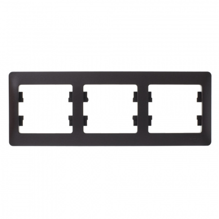 GLOSSA Рамка 3 поста горизонтальная шоколад Systeme Electric GSL000803