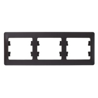 GLOSSA Рамка 3 поста горизонтальная шоколад Systeme Electric GSL000803