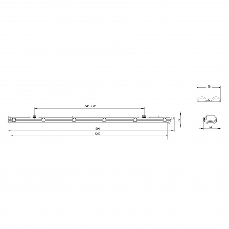 Б0043658 Светильник светодиодный SPP-101-0-002-120 Св-к IP65 под две светодиод. лампы T8 G13 1200мм (8/144) ЭРА 
