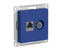 ATLASDESIGN РОЗЕТКА двойная ТВ + компьютерная RJ45, кат. 5Е, АКВАМАРИН Systeme Electric ATN001189
