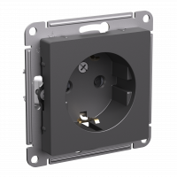 ATLASDESIGN РОЗЕТКА с заземлением со шторками, 16А, механизм, БАЗАЛЬТ Systeme Electric ATN001445