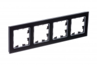 ATLASDESIGN NATURE 4-постовая РАМКА, НАТУРАЛЬНОЕ СТЕКЛО, ЧЕРНЫЙ Systeme Electric ATN361004