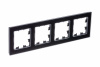 ATLASDESIGN NATURE 4-постовая РАМКА, НАТУРАЛЬНОЕ СТЕКЛО, ЧЕРНЫЙ Systeme Electric ATN361004