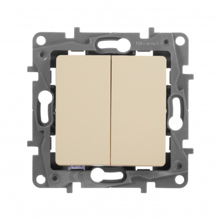 ETIKA Переключатель двухклавишный слоновая кость автоматические зажимы 10AX Legrand 672312