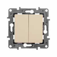 ETIKA Переключатель двухклавишный слоновая кость автоматические зажимы 10AX Legrand 672312