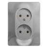 GLOSSA Розетка двойная без заземления в сборе алюминий Systeme Electric GSL000320