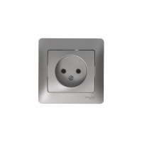 GLOSSA розетка с заземлением платина Systeme Electric GSL001243