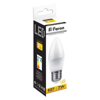 Лампа светодиодная LED 7вт E27 теплый матовая свеча FERON LB-97 25758