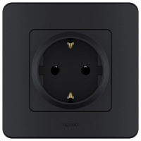 Розетка 2К+З немецкий стандарт 16 А 250 В~ INSPIRIA антрацит Legrand 673723