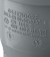 Тройник канализационный 67 град. 50 Ostendorf 112300