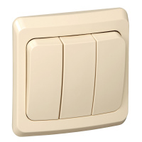 ЭТЮД Выключатель трехклавишный скрытый бежевый Systeme Electric BC10-003K