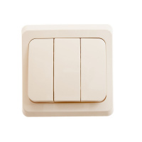 ЭТЮД Выключатель трехклавишный скрытый бежевый Systeme Electric BC10-003K