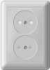 W59 Розетка двойная скрытая без заземления 16А белая Systeme Electric RS16-254-18