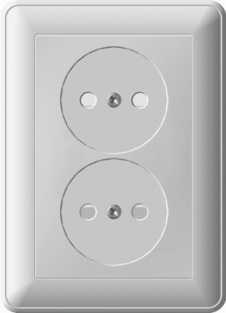 W59 Розетка двойная скрытая без заземления 16А белая Systeme Electric RS16-254-18