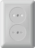 W59 Розетка двойная скрытая без заземления 16А белая Systeme Electric RS16-254-18