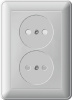 W59 Розетка двойная скрытая без заземления 16А белая Systeme Electric RS16-254-18