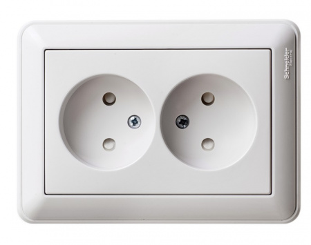 W59 Розетка двойная скрытая без заземления 16А белая Systeme Electric RS16-254-18