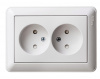 W59 Розетка двойная скрытая без заземления 16А белая Systeme Electric RS16-254-18