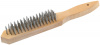 38402 Кордщетка с деревянной ручкой 6-ти рядная КУРС 