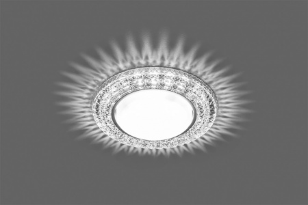 Светильник ДВО-15w GX53 без лампы со светодиодной подсветкой 4000К хром с прозрачным стеклом FERON CD4020 хр/прозр. 29473