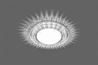 Светильник ДВО-15w GX53 без лампы со светодиодной подсветкой 4000К хром с прозрачным стеклом FERON CD4020 хр/прозр. 29473