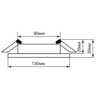 Светильник ДВО-15w GX53 без лампы со светодиодной подсветкой 4000К хром с прозрачным стеклом FERON CD4020 хр/прозр. 29473