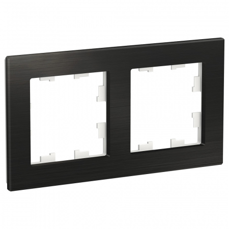 Рамка двухпостовая ATLASDESIGN NATURE, МЕТАЛЛ ОНИКС Systeme Electric ATN312302