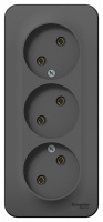 BLANCA  розетка наружная  3-я без заземления без штор. изол.пл., 16А, 250В, антрацит Systeme Electric BLNRA000316