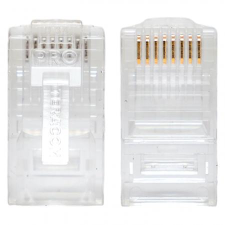 TRP-PLUG-5EUTP-10 Коннектор RJ-45 TERACOM PRO неэкранированный 8P8C 30мкд Cat.5E универсальный (упак.10шт) EKF 