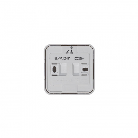 Выключатель наружный двухклавишный BLANCA (cх.5) с подсветкой, изолирующей пластиной, 10А, 250В, бе лый Systeme Electric BLNVA105111